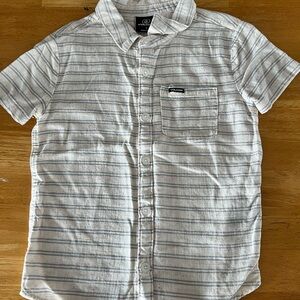 Volcom Light Gray Striped Button Down Shirt